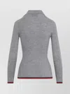 Gucci Cashmere And Silk Polo Top With Web In Green