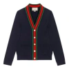 Gucci Wool Knit Cardigan In Black