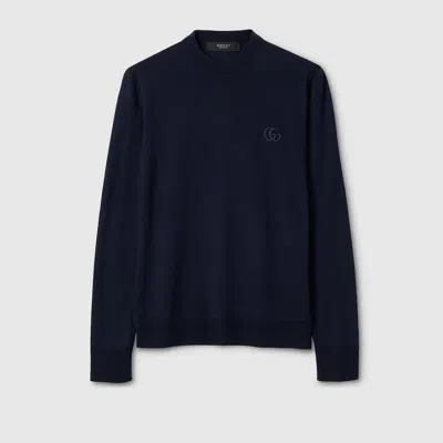 Gucci Knit Wool Sweater With Embroidery In Black