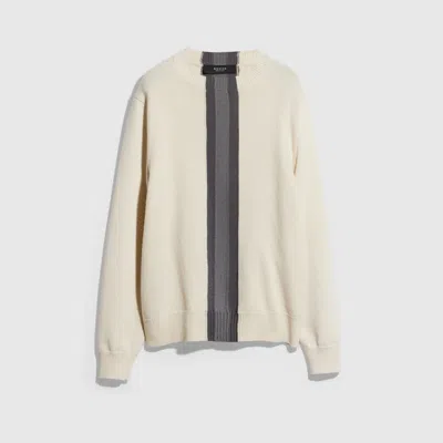 Gucci Knit Wool Sweater With Muted Web In White