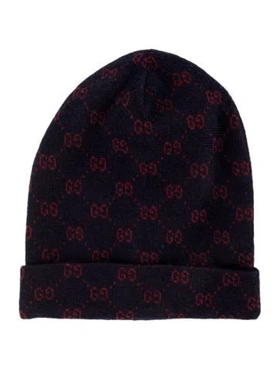 Pre-owned Gucci Knitted Beanie In Blue