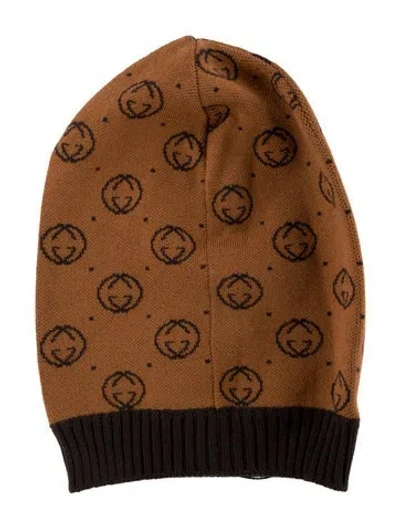 Pre-owned Gucci Knitted Beanie In Brown