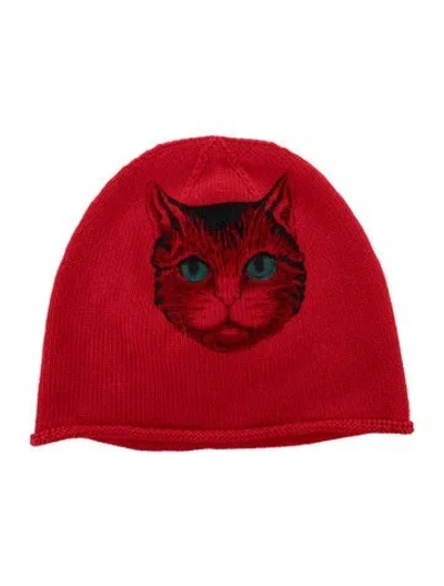Pre-owned Gucci Knitted Beanie In Red