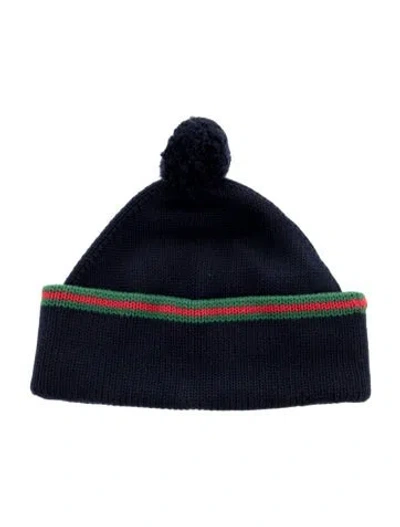 Pre-owned Gucci Knitted Beanie W/tags In Blue