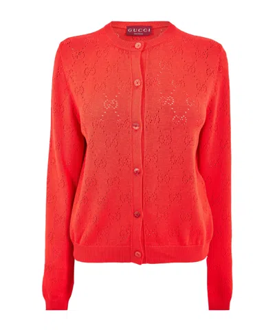 Gucci Knitted Cardigan In Red