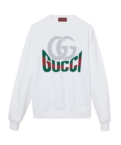 Gucci Knitted Cotton Sweatshirt In White
