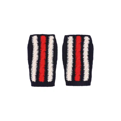 Pre-owned Gucci Knitted Fingerless Gloves 'blue' | Women's Size S