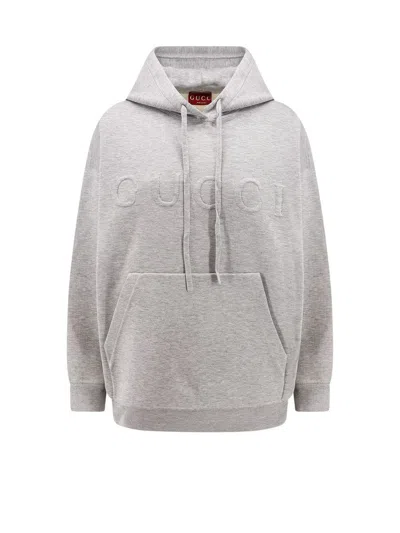 Gucci Knitted Hoodie In Grey