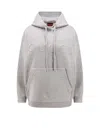 Gucci Embossed G Hooded Sweatshirt In Grey