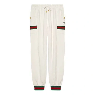 Gucci Knitted Jogging Trousers With Webbing For Men White