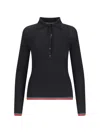 Gucci Womens Black Mc Polo-collar Striped-trim Cashmere-silk Blend Knit Top In Black  