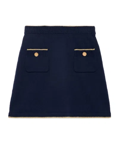 Gucci Knitted Straight Skirt In Black