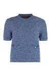 Gucci Women's Knitted T-shirt In Blue
