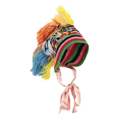 Pre-owned Gucci Knitted Tiger Head Mohawk Beanie 'sable Substitute' | Multi-color | Women's Size M