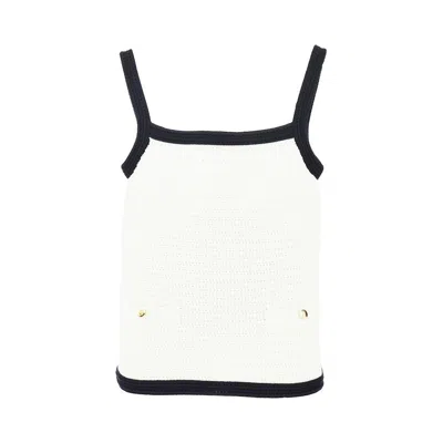 Gucci Knitted Top With Contrasting Trims In White