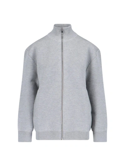 Gucci High-neck Full-zip Cardigan In Grey
