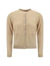 Gucci Luxe Ribbed Cashmere Cardigan Pockets In Green