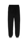 Gucci Web Striped Velvet Jogger Pants In Black