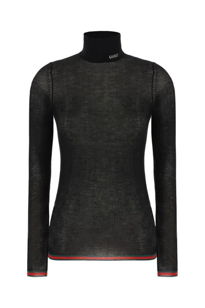Gucci Contrast Trim Cashmere Blend Sweater In Black