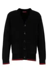 Gucci Black Web Decoration Cardigan In Black