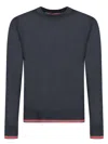 Gucci Web Detail Wool Sweater In Blue