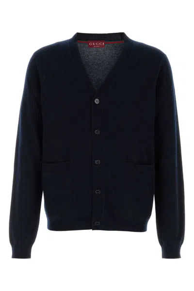 Gucci Men Midnight Blue Cashmere Cardigan