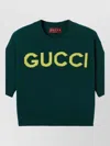 Gucci Women Wool Sweater With Frontal Logo Embroidery In Green
