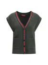 Gucci Wool Cardigan Vest In Green