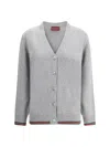 Gucci V-neck Cardigan In Grey