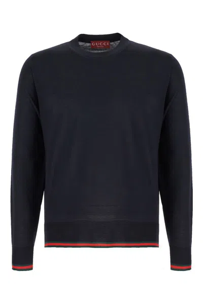 GUCCI GUCCI WEB DETAIL WOOL SWEATER