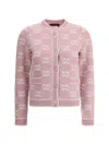 Gucci Embroidered Wool Cardigan In Pink