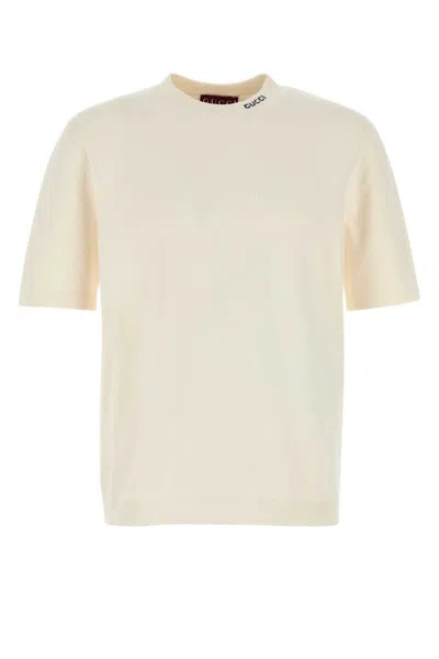 Gucci White Silk Blend Sweater In Neutral