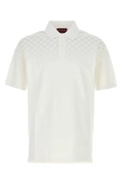 Gucci Short-sleeved Polo Shirt In White