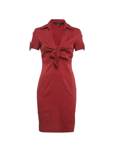 Pre-owned Gucci Knot-detail Mini Dress In Red