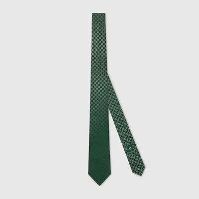 Gucci Gg Silk Jacquard Tie In Green