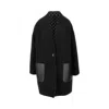 Gucci Wool Blend Reversible Coat Front Pockets Contrast In Black