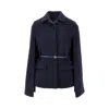 Gucci L Cloth Jacket With Cape Effect In Blue