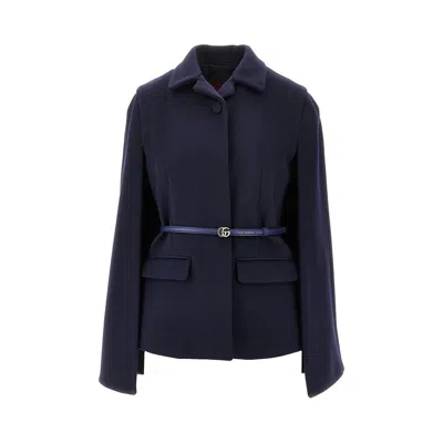 GUCCI L CLOTH JACKET WITH CAPE EFFECT