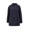 Gucci Double-breasted Trapeze Silhouette Coat In Blue