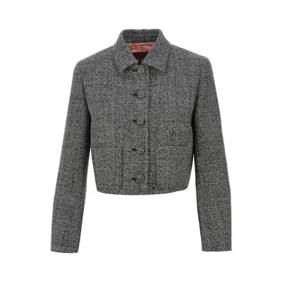 Gucci L Grisaille Short Jacket In Gray