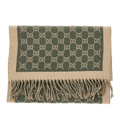 Gucci L Scarf With Interlocking Gg Motif In Green