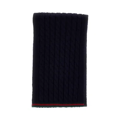 Gucci L Scarf With Web Motif Kids In Black