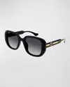 Gucci La Piscine Plastic Square Sunglasses In Black