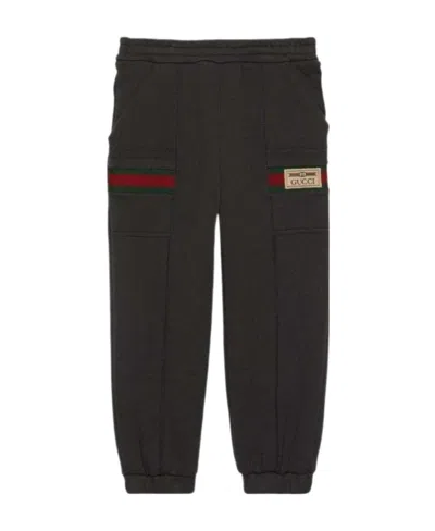 Gucci Label Track Pants In Black