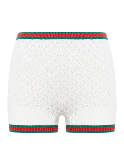 Gucci Lace And Cotton Shorts In White