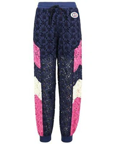 Pre-owned Gucci Lace & Intarsia Pant Women's In Multicolor