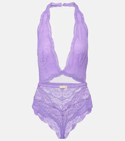 Gucci Body Aus Spitze In Purple