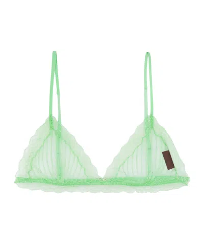GUCCI GUCCI LACE DETAILED TRIANGLE BRALETTE