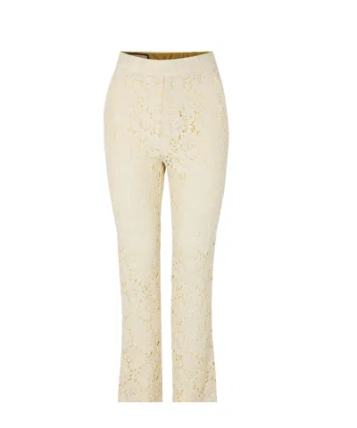 Gucci Lace Flared Trousers In Neutral