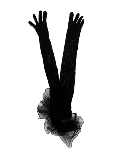 Pre-owned Gucci Lace Glove Sleeves In Black